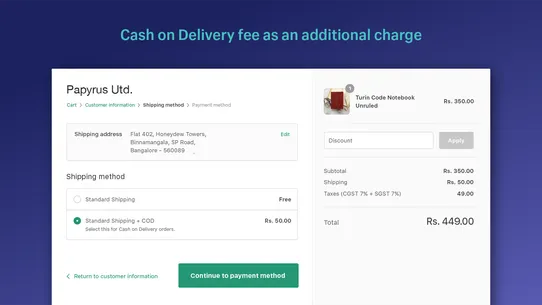 Advanced Cash on Delivery screenshot