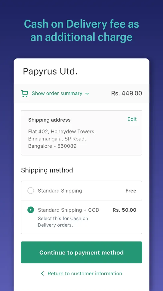 Advanced Cash on Delivery screenshot