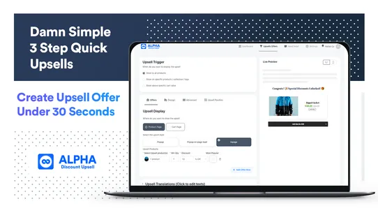 ALPHA Cart Upsell &amp; Cross Sell screenshot