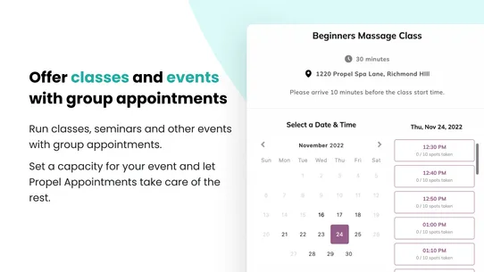 Appointment Booking App Propel screenshot