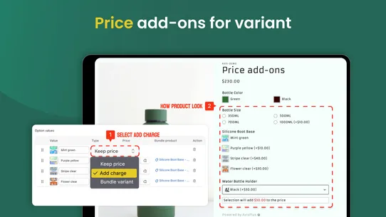 Avis Product Options, Variants screenshot