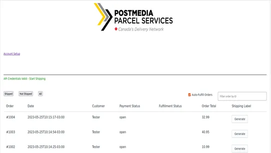 Postmedia Parcel Services screenshot