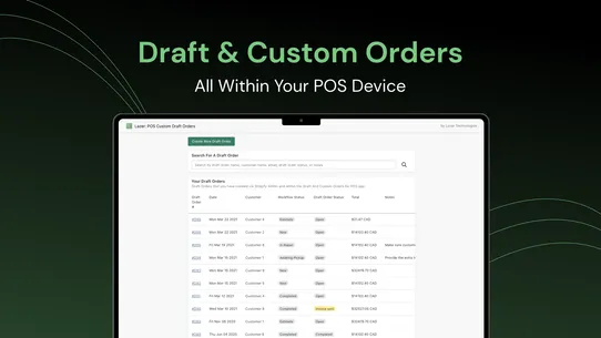 Custom &amp; Draft Orders For POS screenshot