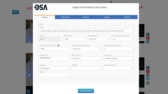 DSA: Product &amp; Review Importer screenshot