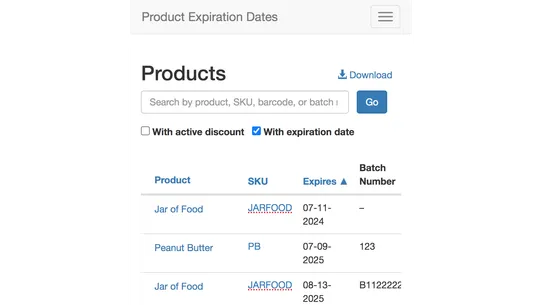 SS: Product Expiration Dates screenshot