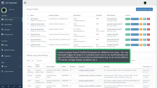 EZ Exporter ‑ Data Exports screenshot