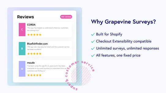 Grapevine Post Purchase Survey screenshot