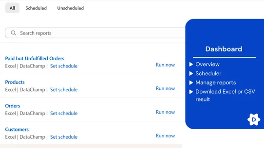 DataChamp Excel &amp; CSV Exports screenshot