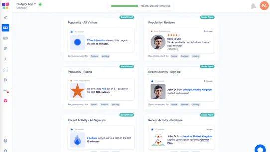 Nudgify Social Proof Sales Pop screenshot