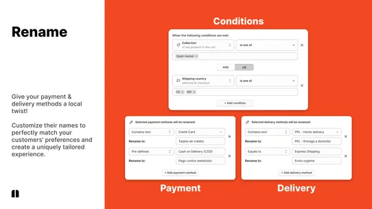 Payflow: COD &amp; Payment rules screenshot