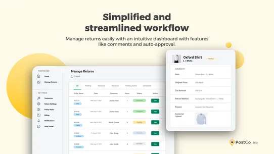 PostCo: Returns &amp; Exchanges screenshot