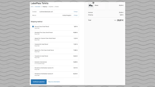 Royal Mail Shipping Calculator screenshot