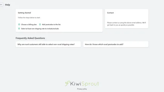 KiwiSprout Rural Shipping screenshot