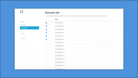 SimpleSync » Sync by SKU screenshot