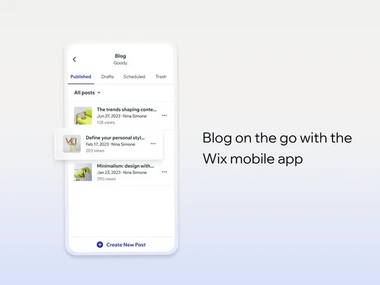 Wix Blog screenshot