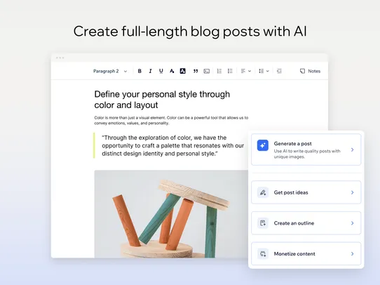 Wix Blog screenshot
