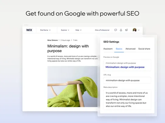 Wix Blog screenshot