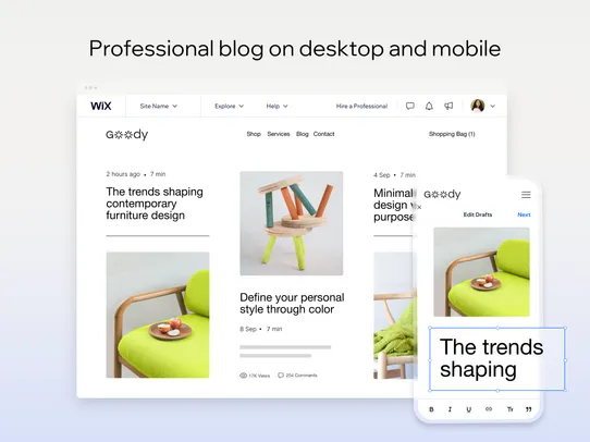 Wix Blog screenshot