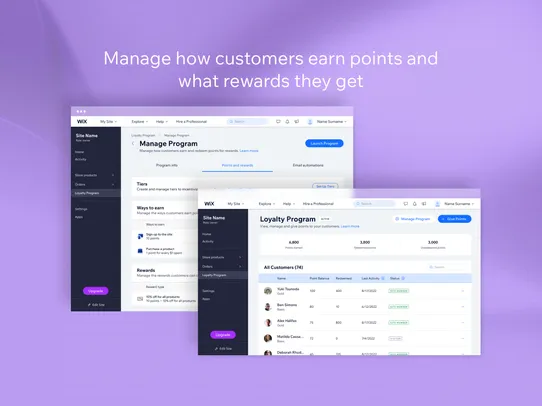 Wix Loyalty Program screenshot