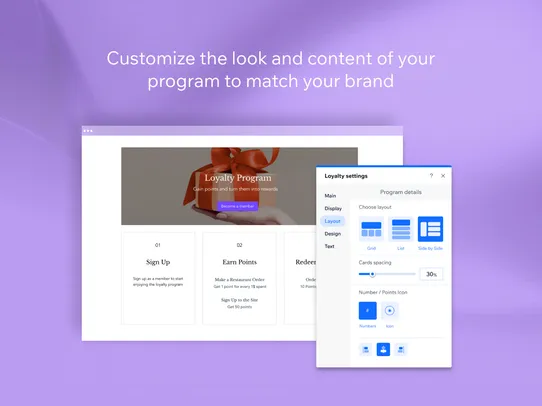 Wix Loyalty Program screenshot