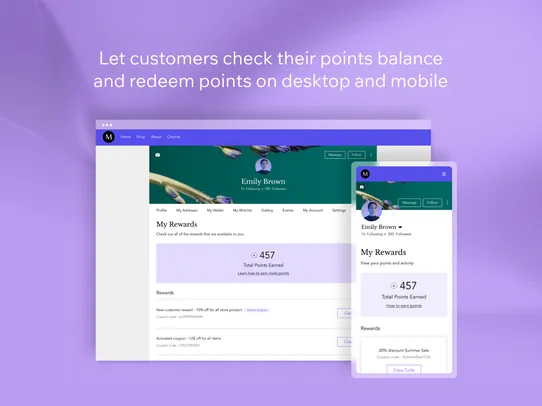 Wix Loyalty Program screenshot