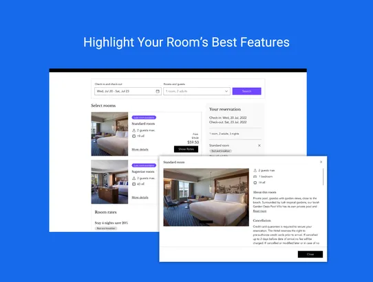 Wix Hotels screenshot