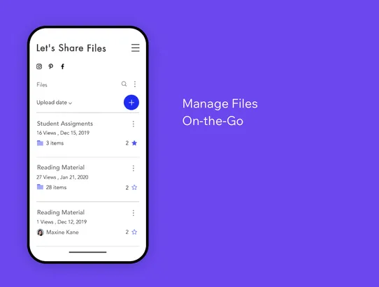 Wix File Share screenshot