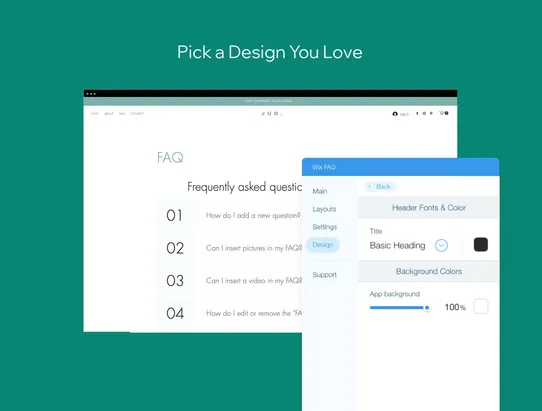 Wix FAQ screenshot
