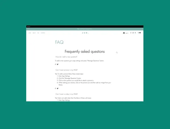 Wix FAQ screenshot