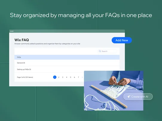 Wix FAQ screenshot