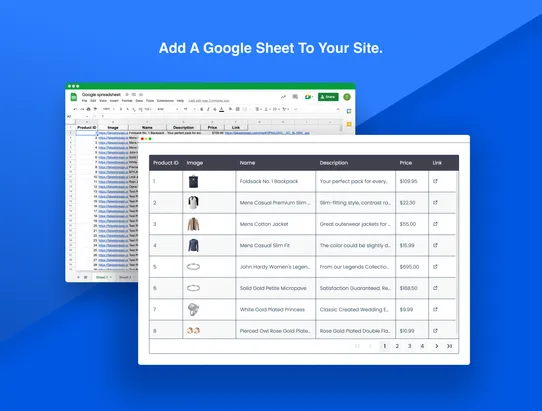 Google Sheets Table screenshot