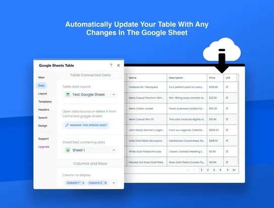 Google Sheets Table screenshot