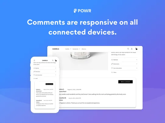 Customer Comments screenshot