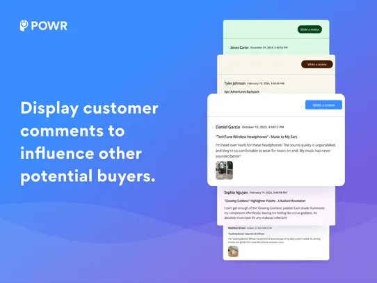 Customer Comments screenshot
