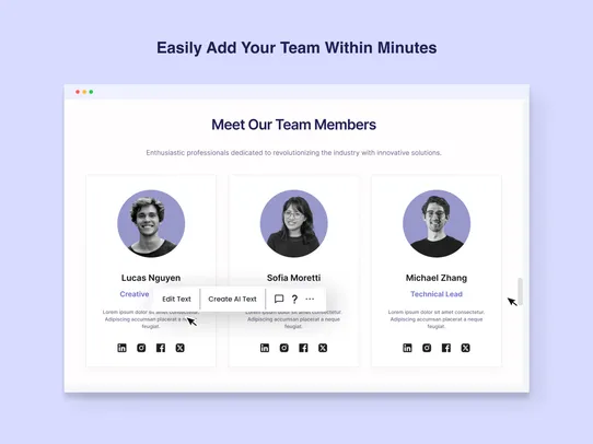 Team Members screenshot