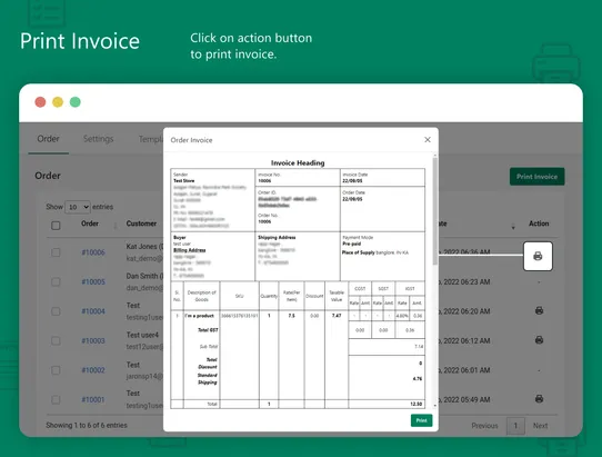 GST Order Invoice India screenshot