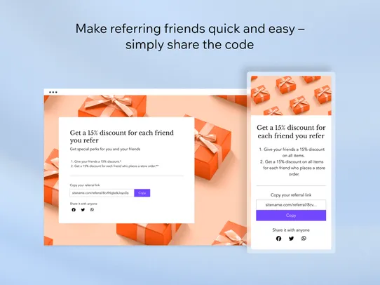 Wix Referral Program screenshot