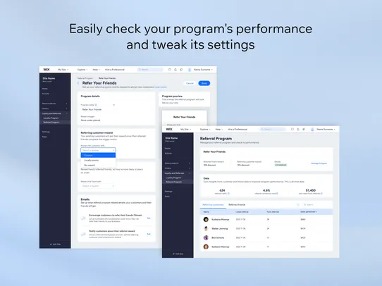 Wix Referral Program screenshot