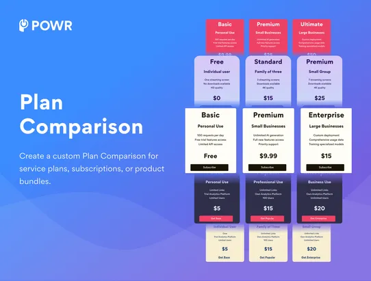 Paid Plan Comparison screenshot