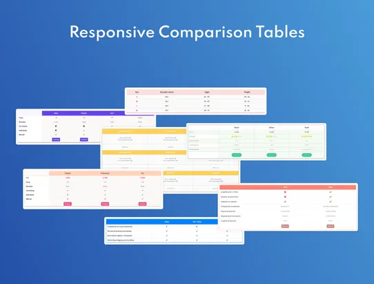 Common Ninja Comparison Tables screenshot