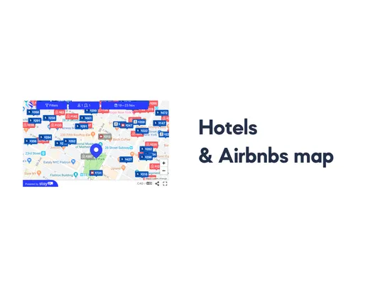 Hotels &amp; Airbnbs Map screenshot