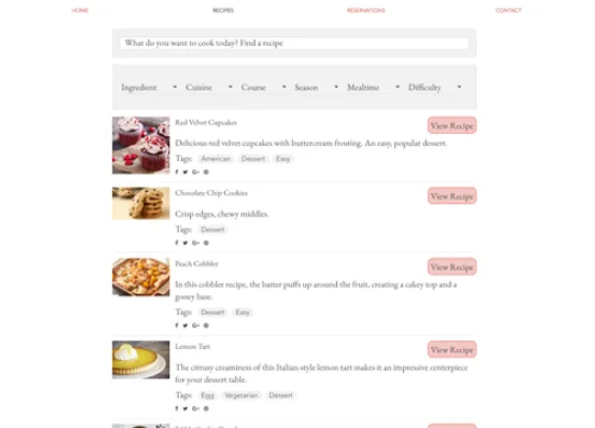 Recipes screenshot