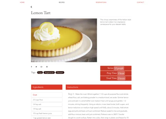 Recipes screenshot