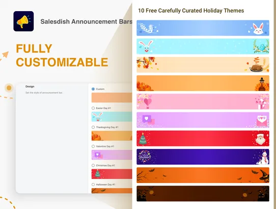 Salesdish Announcement Bars screenshot