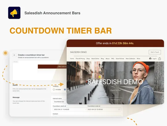 Salesdish Announcement Bars screenshot