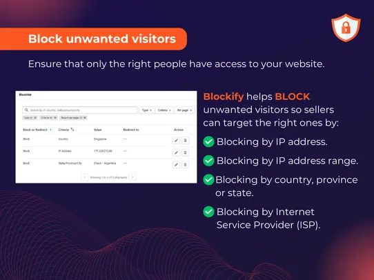 Blockify: IP &amp; Country Blocker screenshot