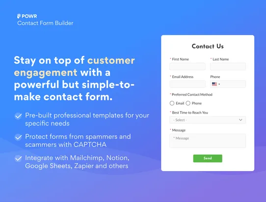 Contact Form by POWR screenshot