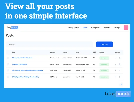 BlogHandy ‑ SEO Optimized Blog screenshot