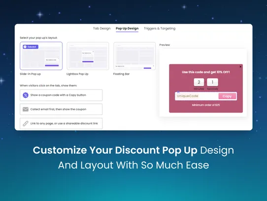 Coupon X Discount Code Pop Ups screenshot