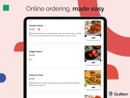 Online food orders by Grafterr screenshot